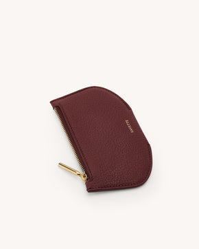 Zip Card Case in Wine Chevre