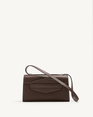 Sport Shoulder Bag in Coffee Leather