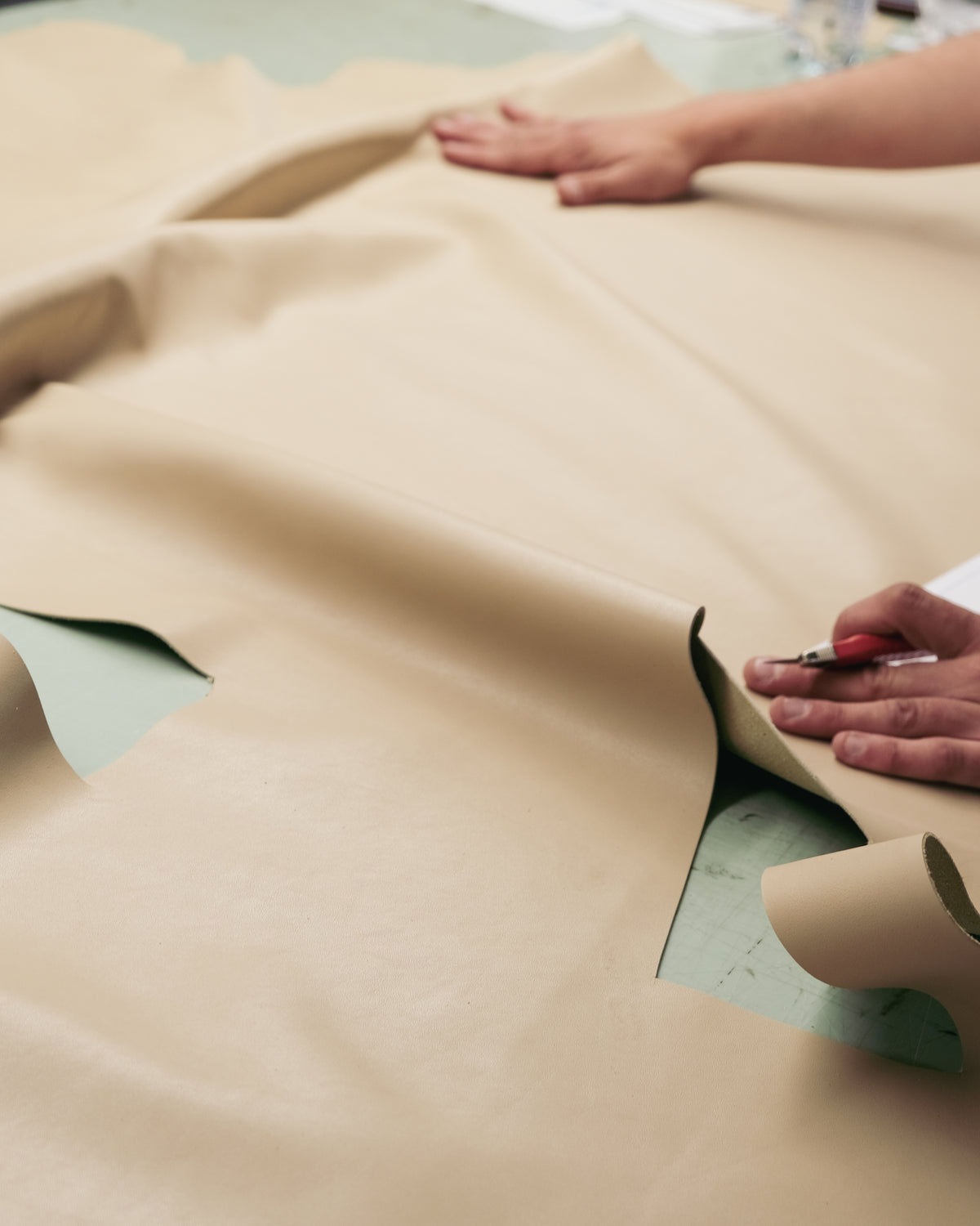 cutting leather material